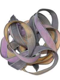 Image 5 of 1PC.  GHOST STORY 42" Hand Dyed Finished Edge Silk Wrist Wrap Bracelet/Jewelry/Craft Ribbons