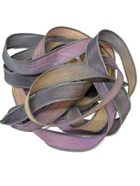 Image 1 of 1PC.  GHOST STORY 42" Hand Dyed Finished Edge Silk Wrist Wrap Bracelet/Jewelry/Craft Ribbons