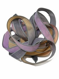 Image 3 of 1PC.  GHOST STORY 42" Hand Dyed Finished Edge Silk Wrist Wrap Bracelet/Jewelry/Craft Ribbons