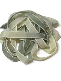 Image 2 of 1PC.  LEMON GRASS 42" Hand Dyed Finished Edge Silk Wrist Wrap Bracelet/Jewelry/Craft Ribbons