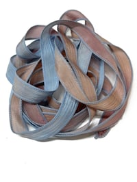 Image 1 of 1PC. PINWHEELS 42" Hand Dyed Finished Edge Silk Wrist Wrap Bracelet/Jewelry/Craft Ribbons
