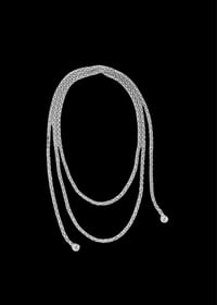 Image 4 of Lariat Rope Tassel Necklace | Silver
