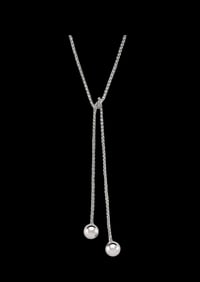 Image 5 of Lariat Rope Tassel Necklace | Silver