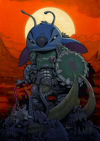 STITCH x DOOM SLAYER - ART PRINT