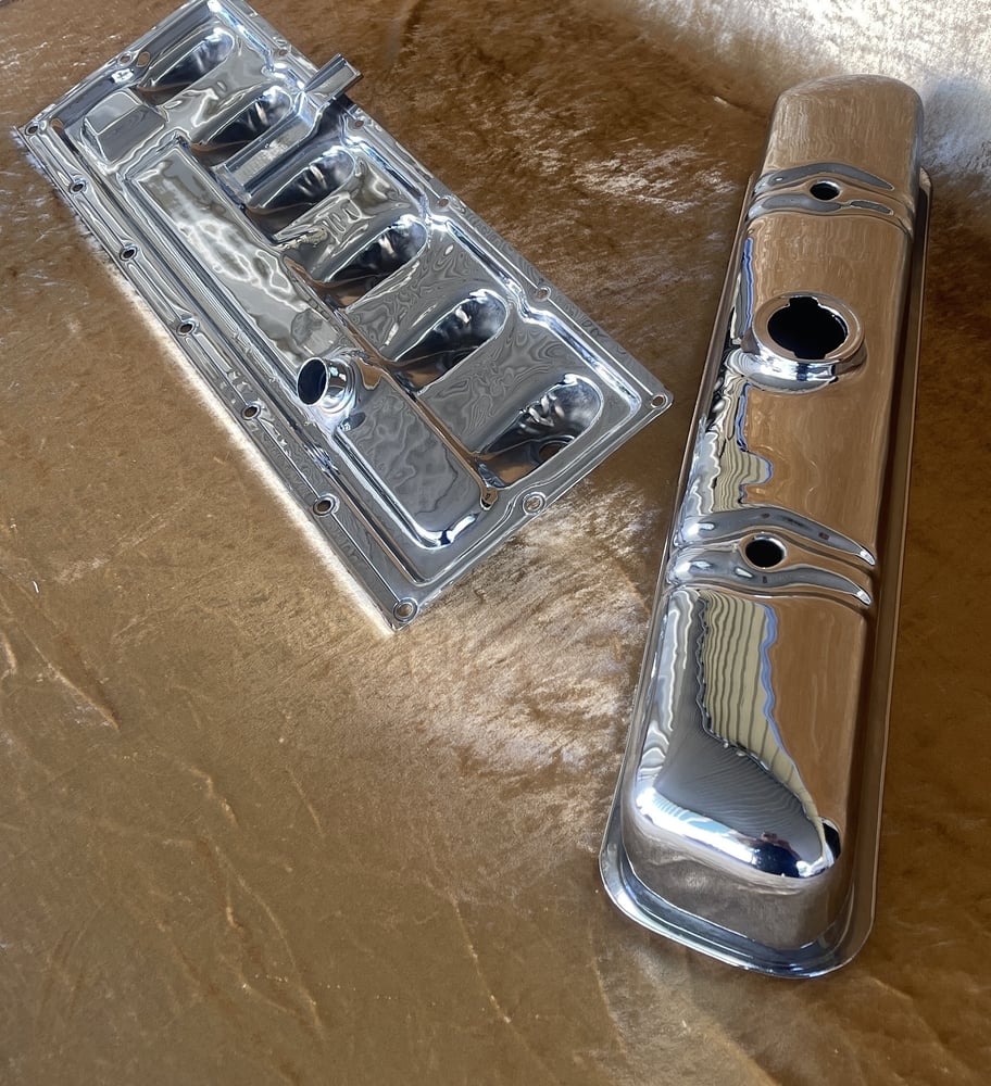 Image of HOLDEN FJ ROCKER COVER and SIDE-PLATE. CHROME