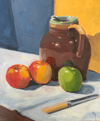 Brown Jug and apples