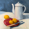 Red Plate with Lemons