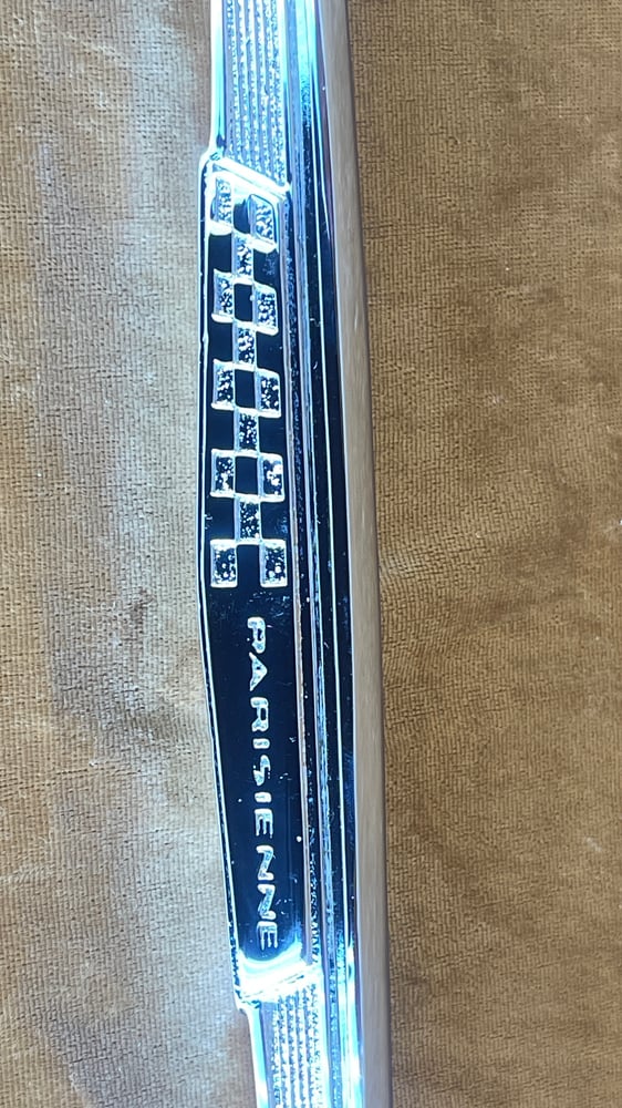 Image of PONTIAC "Parisienne" BADGE. Restored Original. CHROME.