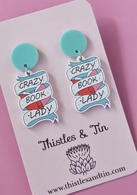 Image 2 of Crazy Book Lady | Dangles - SKU 552