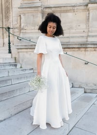 Image 1 of Simple linen wedding dress 