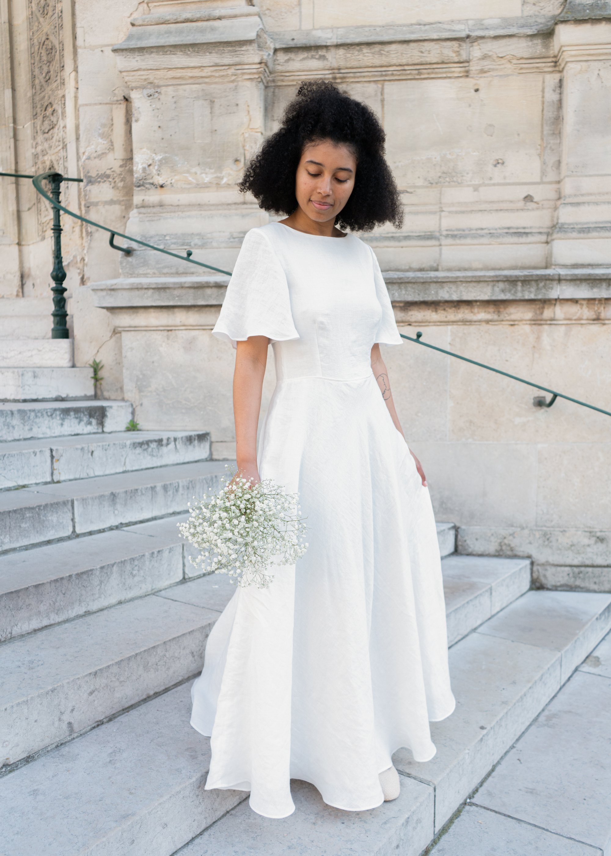 Simple linen wedding dress | my french linen house Simple linen wedding dress | my french linen house