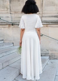 Image 2 of Simple linen wedding dress 