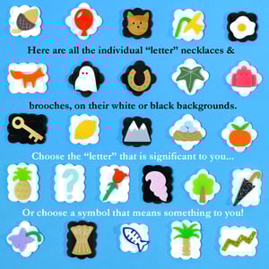 Image of Individual Letter Secret Code Necklaces or Brooches