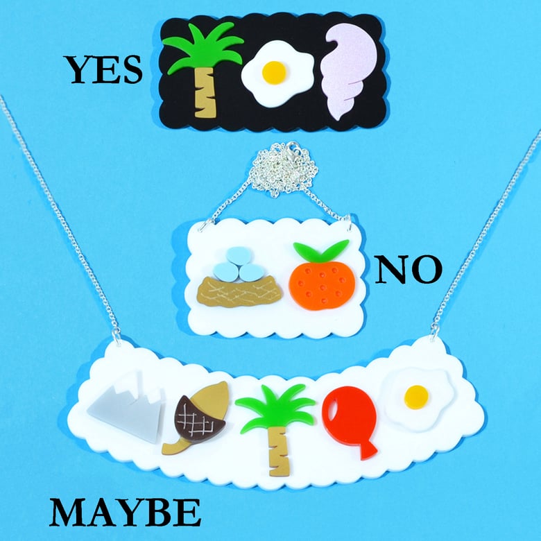 Image of Yes No Maybe Secret Code Necklace or Brooch