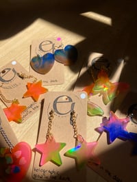 Image 1 of holographic/glow in the dark earrings 