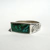 LOST AMIGO MALACHITE SNAKE SIGNET RING - SIZE 13