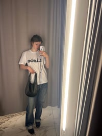Image 2 of Black leather hobo bag 