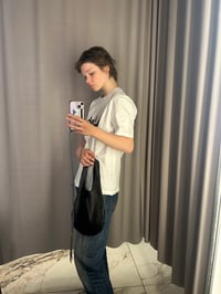 Image 4 of Black leather hobo bag 