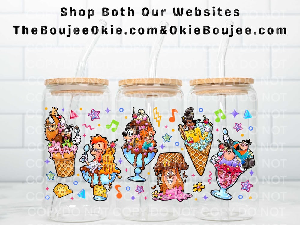 Image of Goofy Ice Cream Uv Dtf Cup Wrap W0843