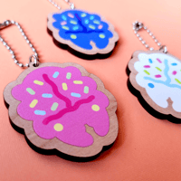 Image 1 of Beetle Cookie Wooden Keychains