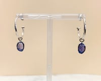 Image 1 of Tanzanite Hoop Drop Earrings