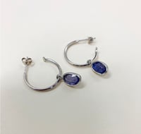 Image 2 of Tanzanite Hoop Drop Earrings