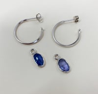 Image 4 of Tanzanite Hoop Drop Earrings