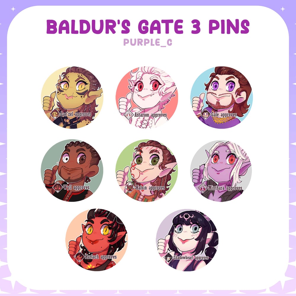Image of BALDUR'S GATE 3 BUTTON BADGES