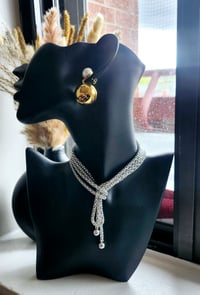 Image 1 of Lariat Rope Tassel Necklace | Silver