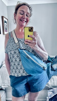 Image 3 of Sky blue medium leather bumbag