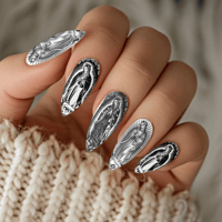 Image 1 of MONOCHROME VIRGIN MARY NAIL DECALS 