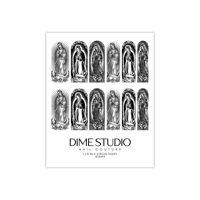 Image 4 of MONOCHROME VIRGIN MARY NAIL DECALS 