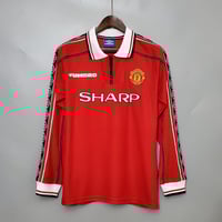 Image 1 of Retro Manchester United 98-99 Home Long Sleeve