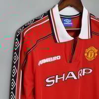 Image 9 of Retro Manchester United 98-99 Home Long Sleeve