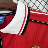 Image 4 of Retro Manchester United Long Sleeve Home 98-99