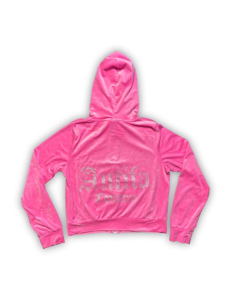 Image of Pink Velour Jacket (L) - Antifa Couture (Ja15)