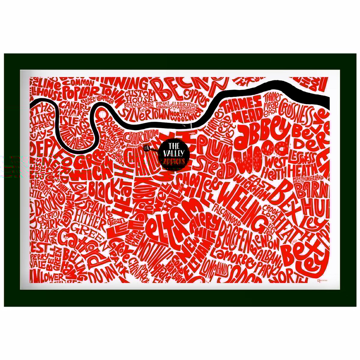 Image of The Valley - Addicks - South East London Typographic Map