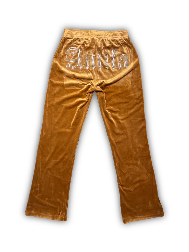 Image of Brown Velour Pants (XS) - Antifa Couture (PA03)