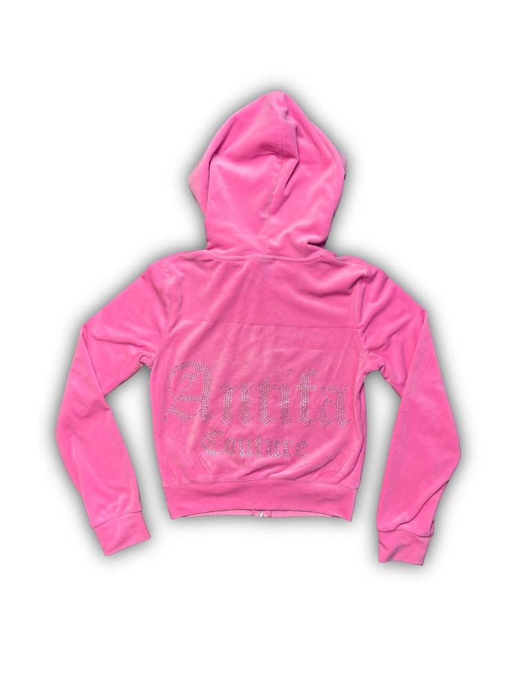 Image of Pink Velour Jacket (XS) - Antifa Couture (JA19)