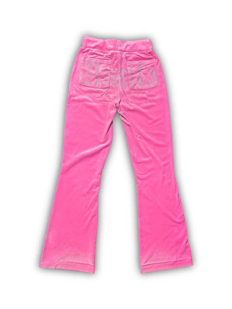 Image of Pink Velour Pants (XS) - Antifa Couture (PA05)