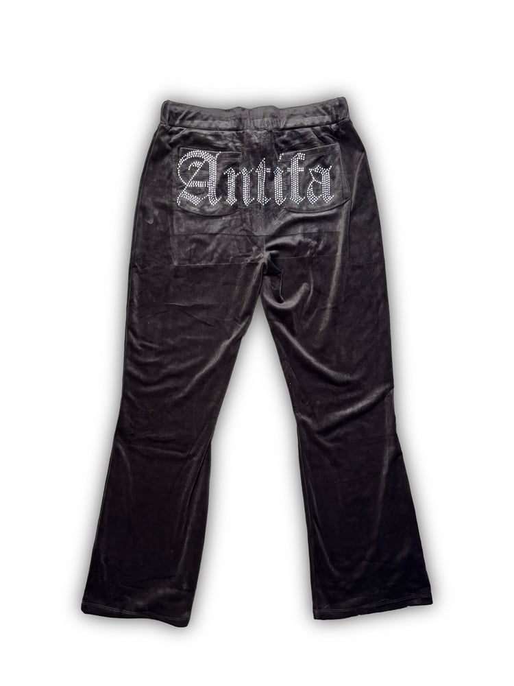 Image of Dark Brown Velour Pants (L) - Antifa Couture (PA06)