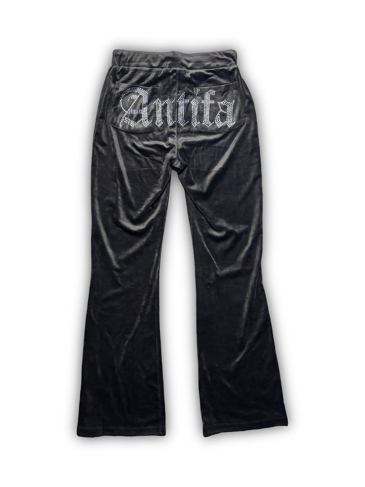Image of Dark Brown Velour Pants (S) - Antifa Couture (PA10)