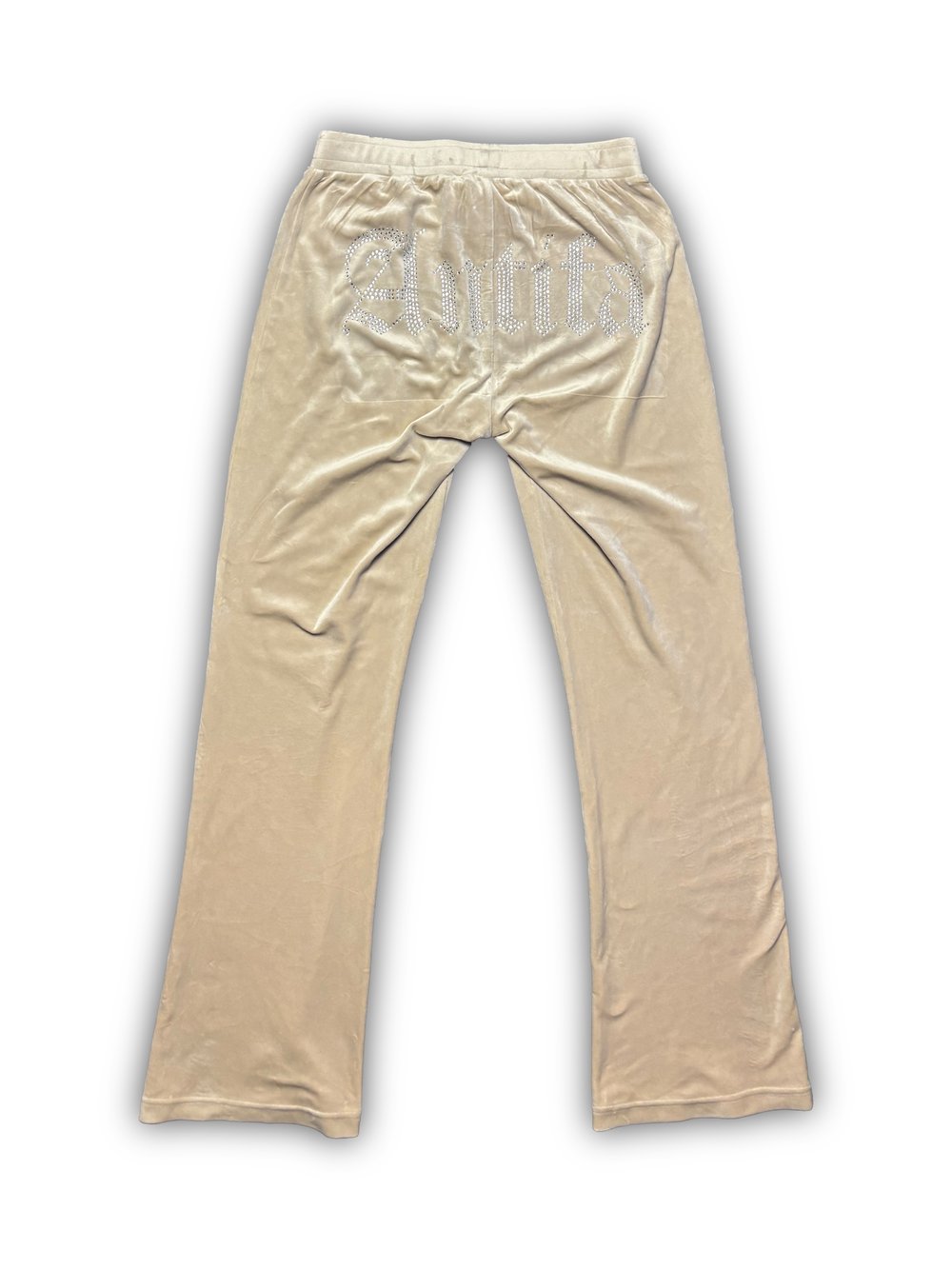 Image of Beige Velour Pants (S) - Antifa Couture (PA11)