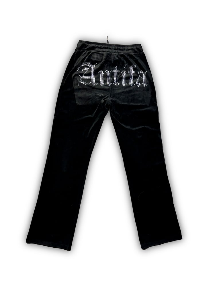 Image of Black Velour Pants (XS) - Antifa Couture (PA12)