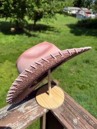 Image 2 of Dusty Pink Lace Heart Crown Cowboy Hat