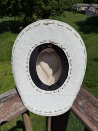 Image 4 of White Lace Heart Crown Cowboy Hat