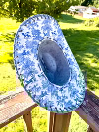 Image 1 of Blue Horse Toile Cowboy Hat