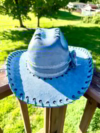 Image 3 of Blue Horse Toile Cowboy Hat