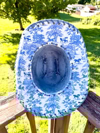Image 4 of Blue Horse Toile Cowboy Hat