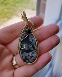 Image 3 of Moss Agate - brass pendant 
